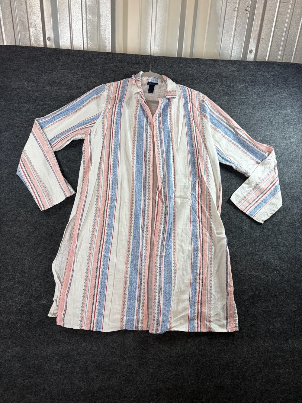 Daytrip Women’s LS Duster Size Large Lightweight Striped